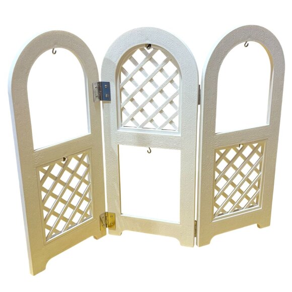 Hallmark Spring Lattice Ornament Display 3 Panel White - Picture 1 of 5